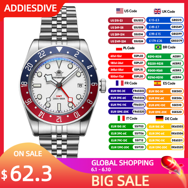 Smartwatch Watches With Bluetooth - ADDIESDIVE 39mm Men's Quartz Wristwatch Luxury