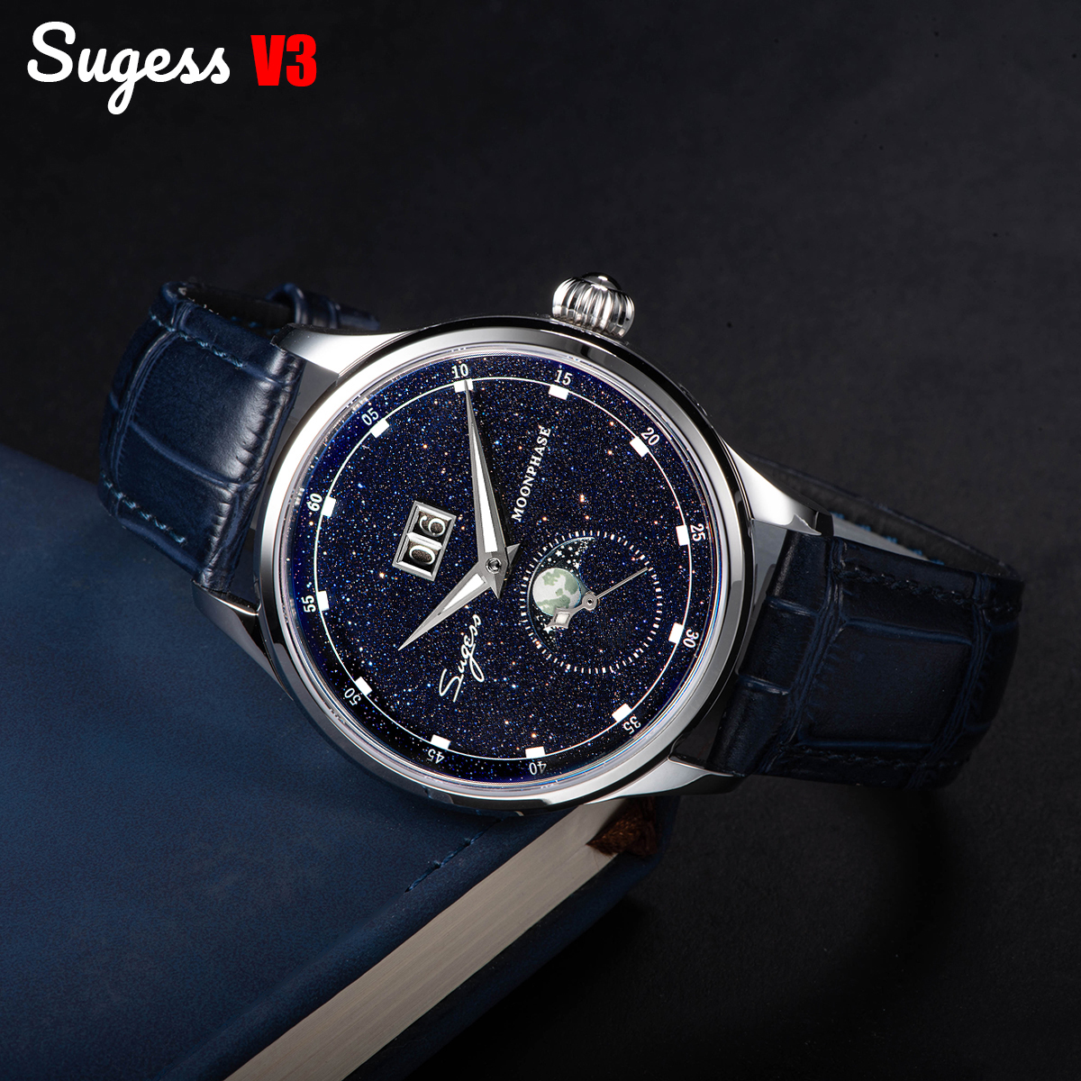 Diesel Watches Smartwatch - Sugess Moonphase Watch of Men 40mm