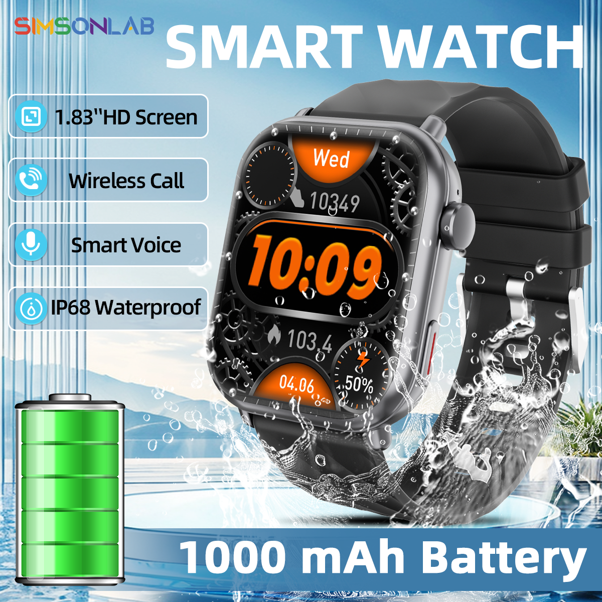 Smartwatch Sports Watches For Women - 2025 NEW Hot Smartwatch 1.83''HD Screen1000mAh