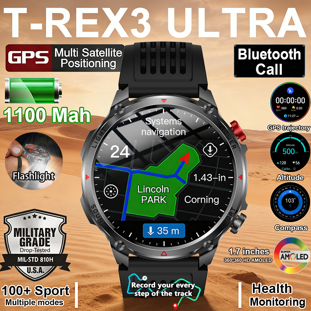 Smartwatch Running Watches For Men - 2026 New T-Rex3 Pro 1100mAh Battery