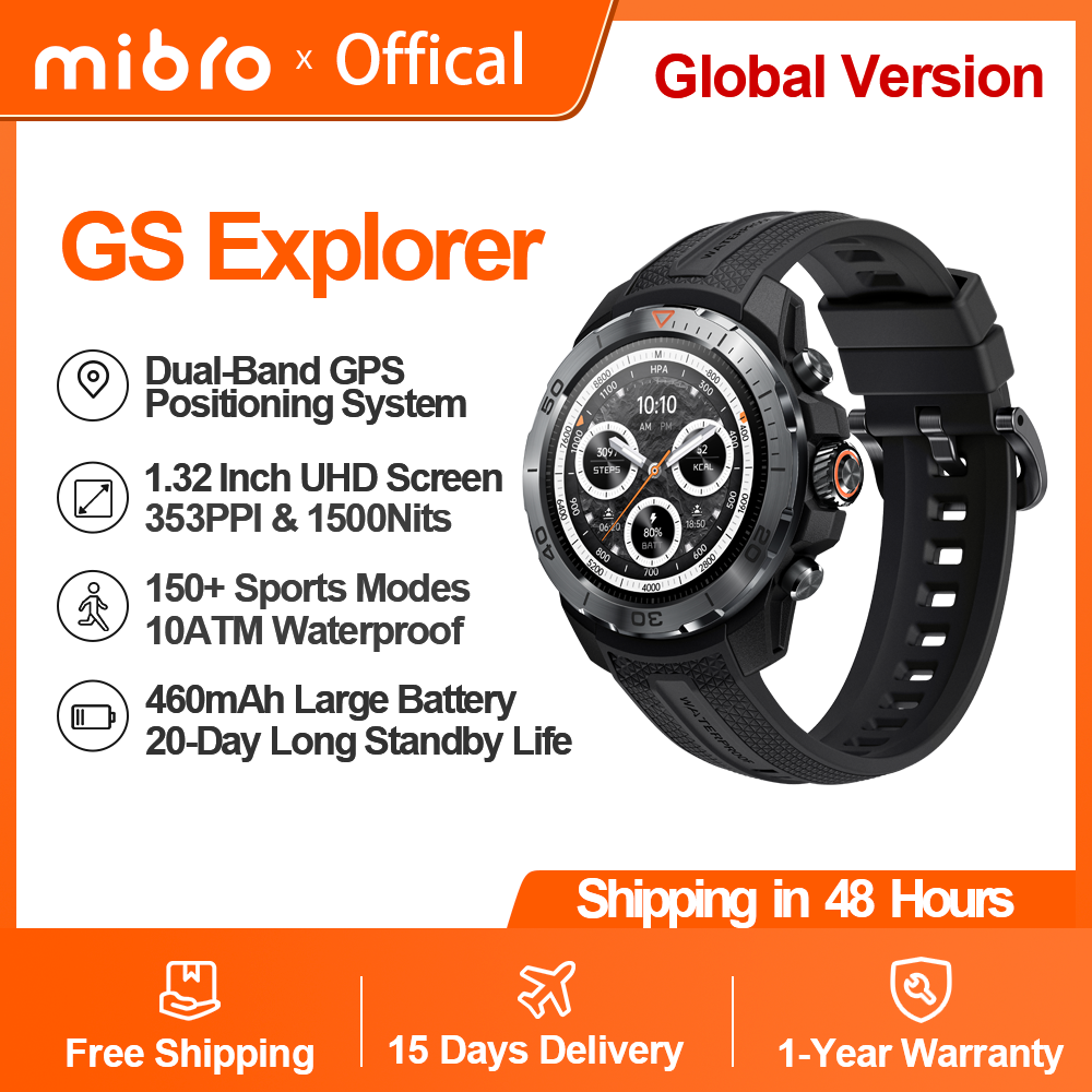 Altimeter Compass Watch - Mibro GS Explorer Smartwatch Rugged Military
