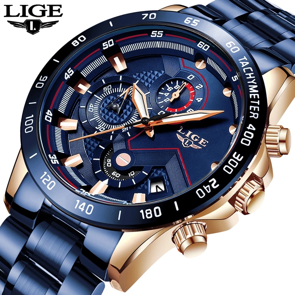 Smartwatch Watches For Men Brands - LIGE New Fashion Watches Men Stainless
