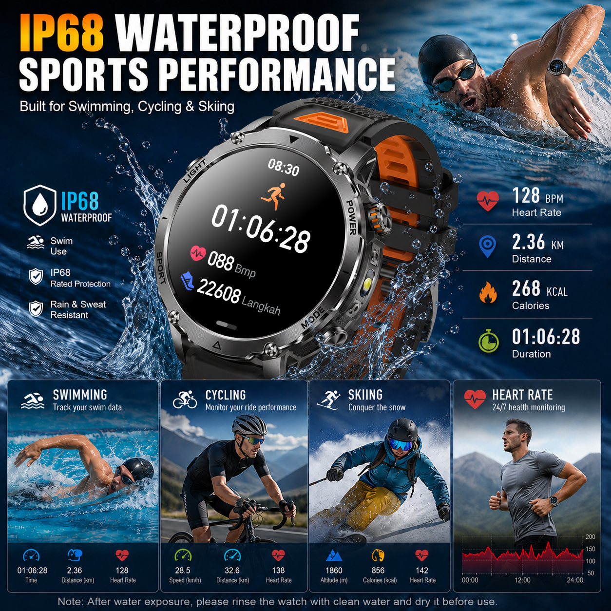 2026 New Rugged Power Smart Wa - Smartwatch Rugged Watches For Men ulasan dan harga
