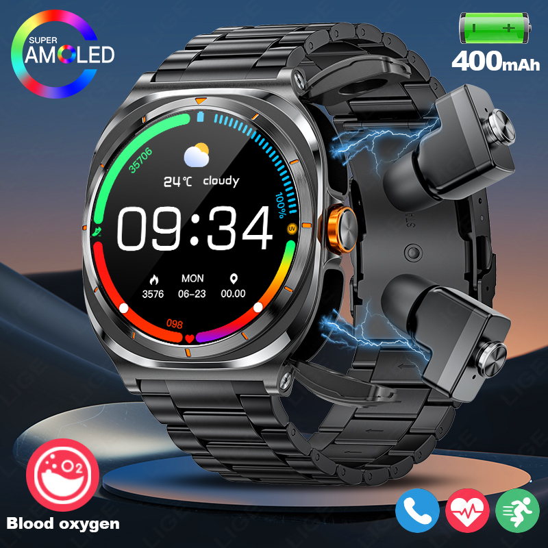 LIGE 2025 Watch Wireless Earph - Smartwatch Running Watches For Men ulasan dan harga