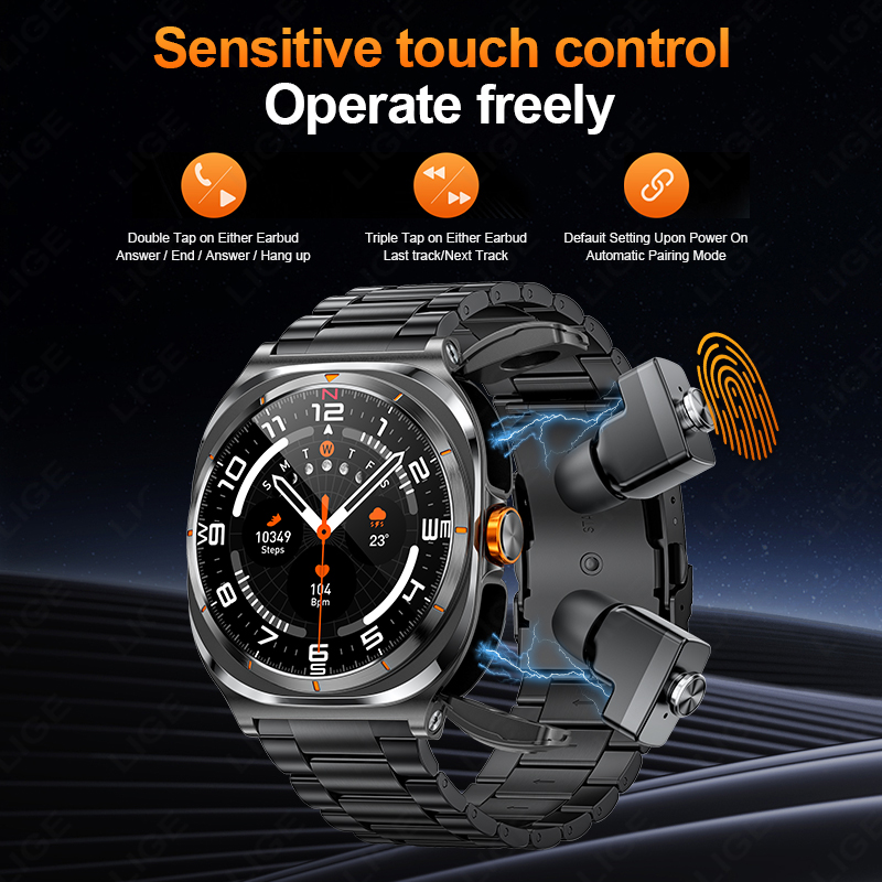 LIGE 2025 Watch Wireless Earph - Smartwatch Running Watches For Men ulasan dan harga