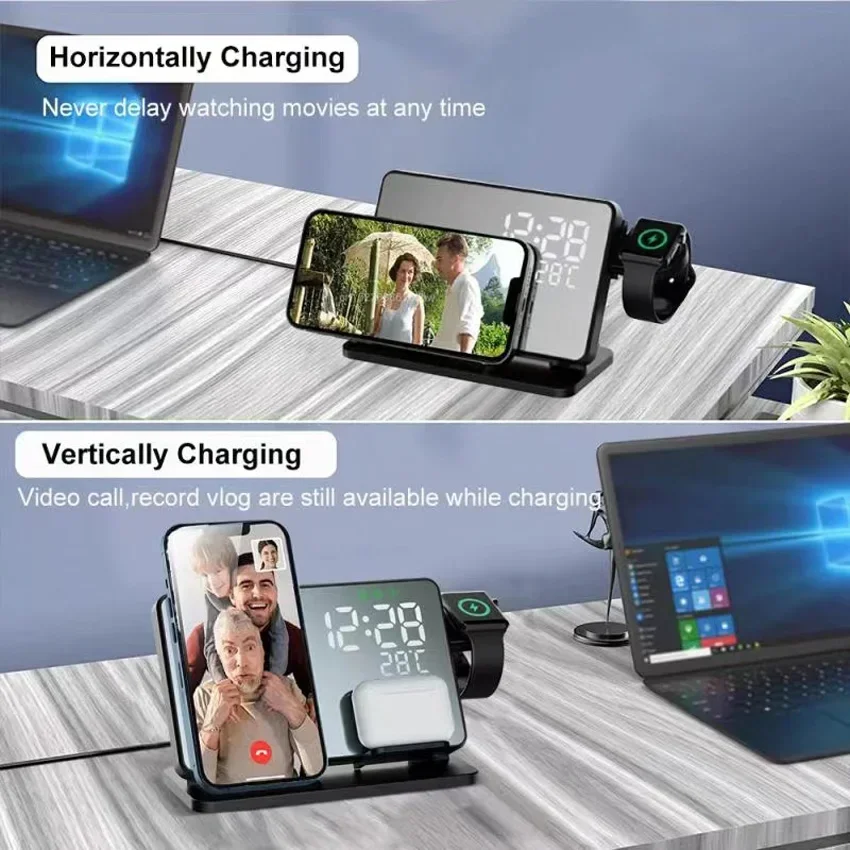 Wireless Charger Alarm Clock S - Iwatch Smartwatch ulasan dan harga