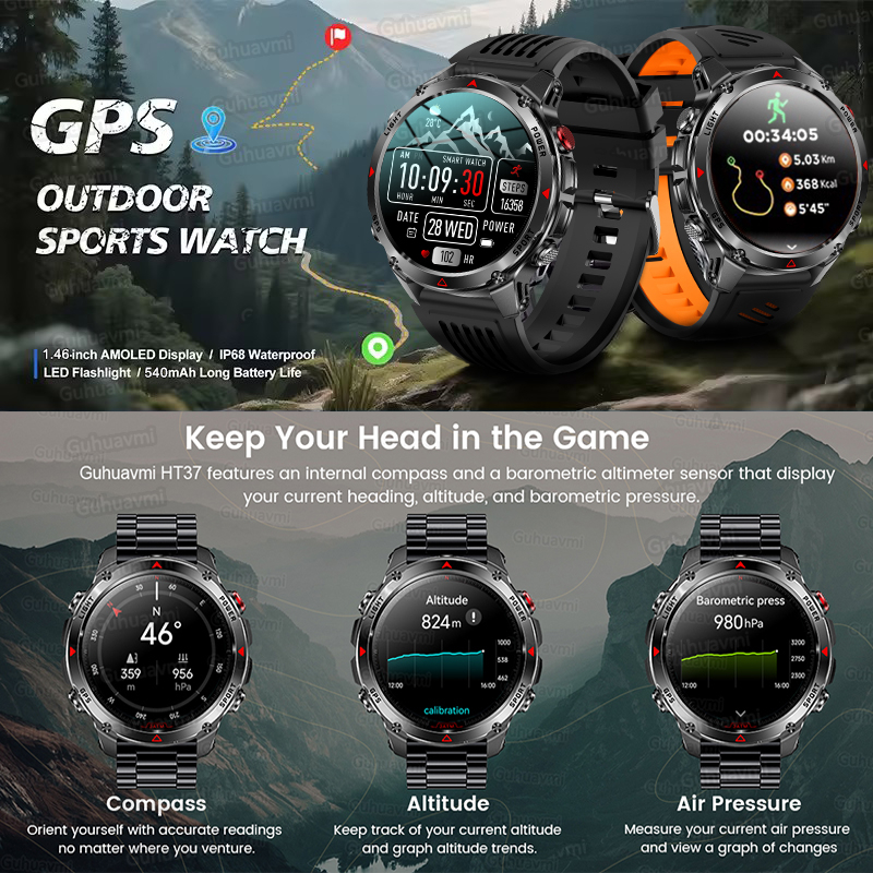 2025New Outdoor Military Smart - Altimeter Compass Watch ulasan dan harga