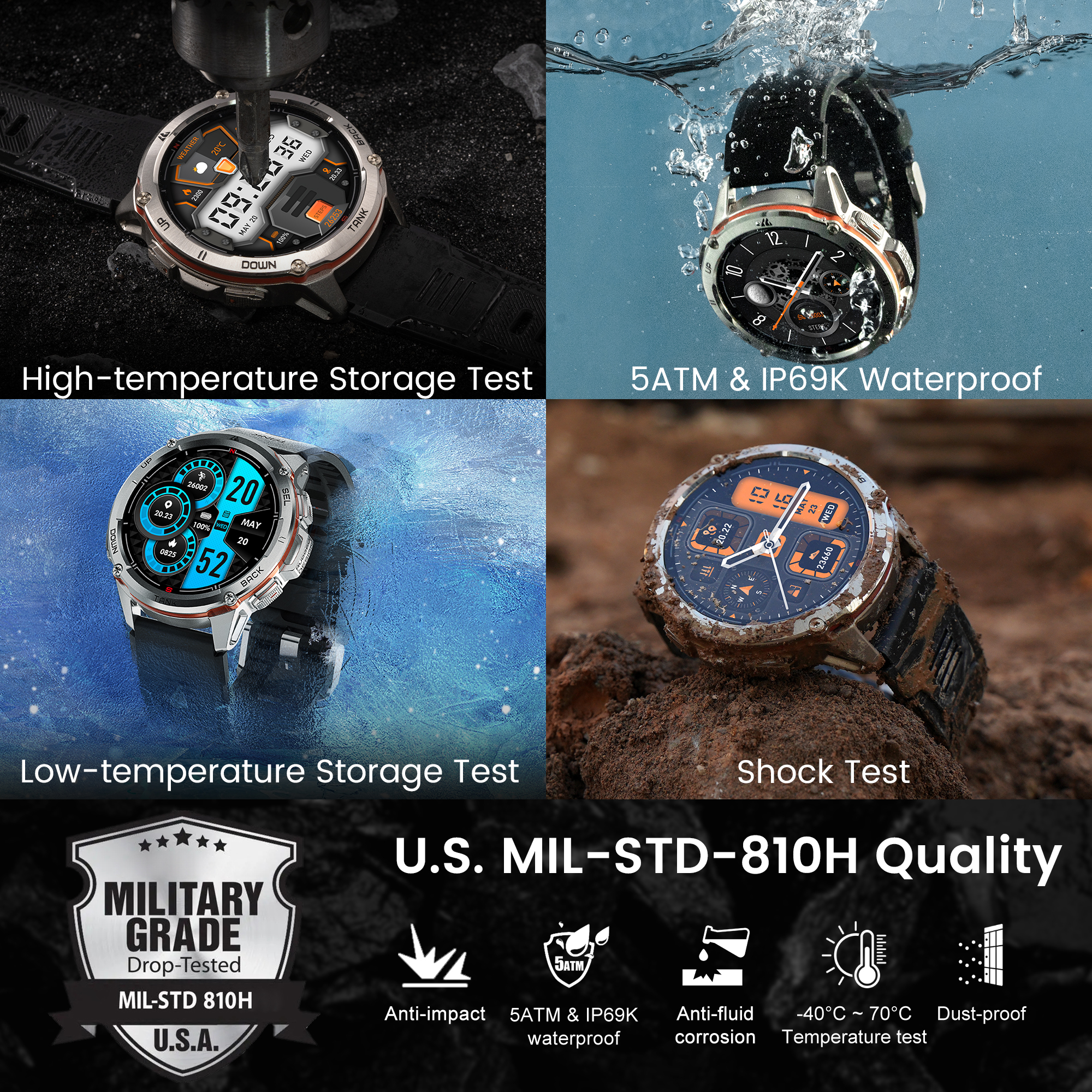 KOSPET TANK T3 Ultra Rugged GP - Altimeter Compass Watch ulasan dan harga