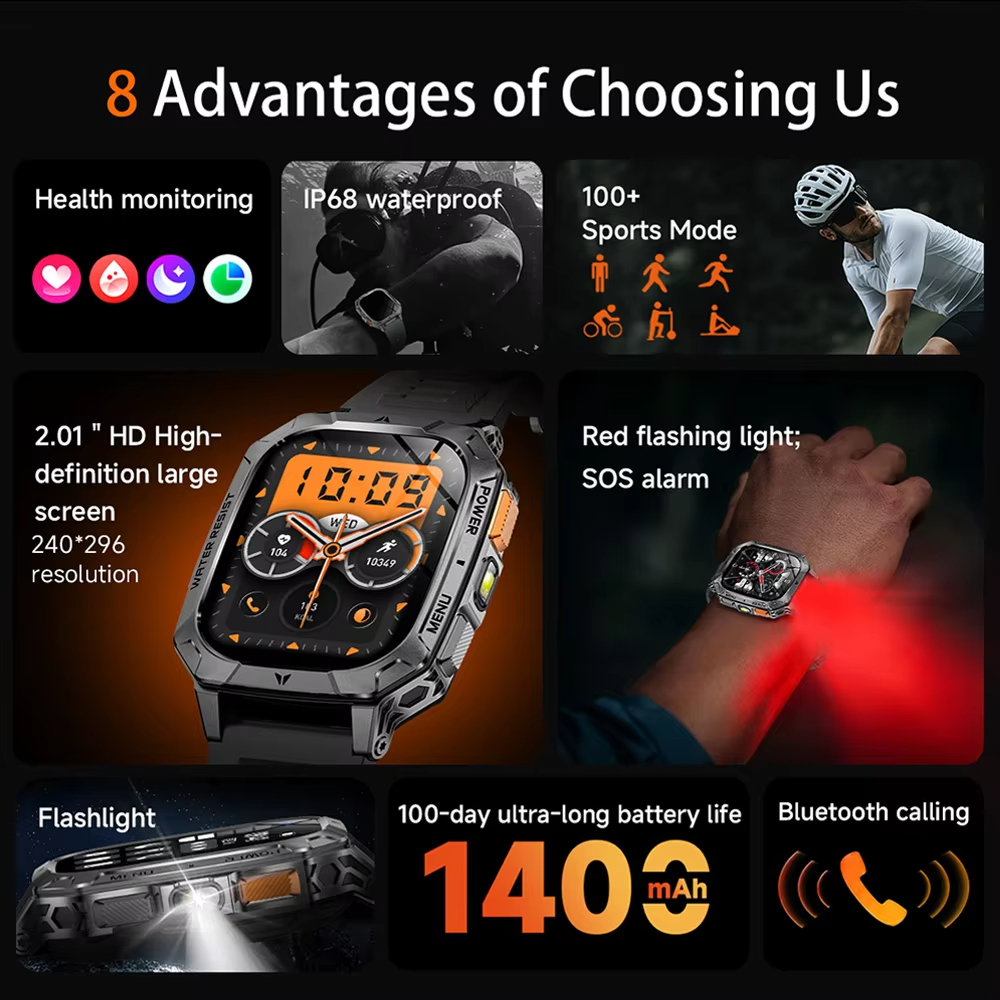 Hot Rugged Outdoor Smart Watch - Smartwatch Rugged Watches For Men ulasan dan harga