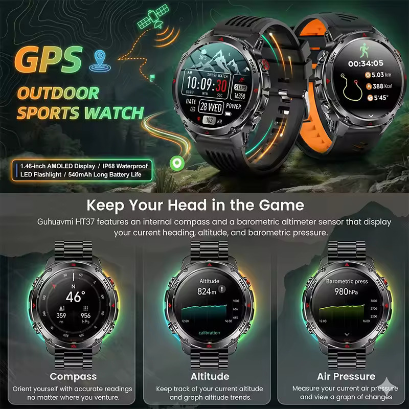 2026 New Military GPS Smart Wa - Smartwatch Running Watches For Men ulasan dan harga