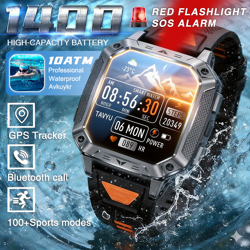 TANK Ultra 2026: 1400mAh Milit - Smartwatch Rugged Watches For Men ulasan dan harga