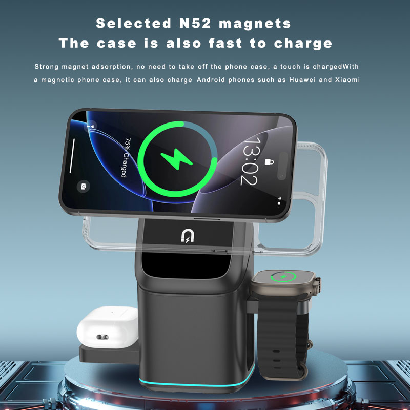 3 in 1 Magnetic Wireless Charg - Iwatch Smartwatch ulasan dan harga