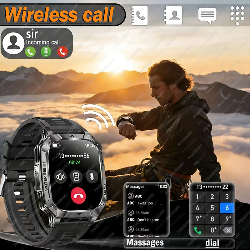 New Rugged Military Smart Watc - Smartwatch Rugged Watches For Men ulasan dan harga