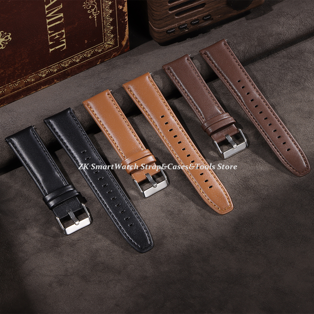 Leather Watch Band 22mm for Om - Smartwatch Vintage Watches For Women ulasan dan harga