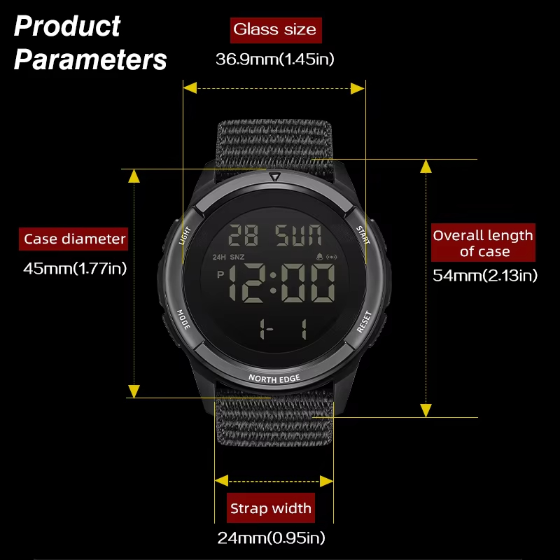 NORTH EDGE 2025 TERRAX Men's D - Altimeter Compass Watch ulasan dan harga