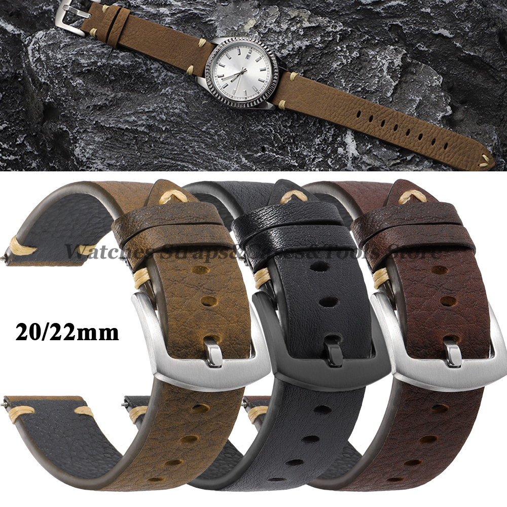 Genuine Cowhide Watch Strap 20 - Smartwatch Vintage Watches For Women ulasan dan harga