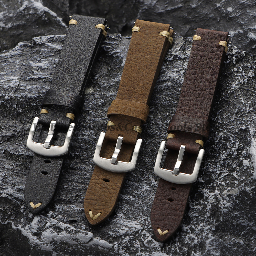 Genuine Cowhide Watch Strap 20 - Smartwatch Vintage Watches For Women ulasan dan harga