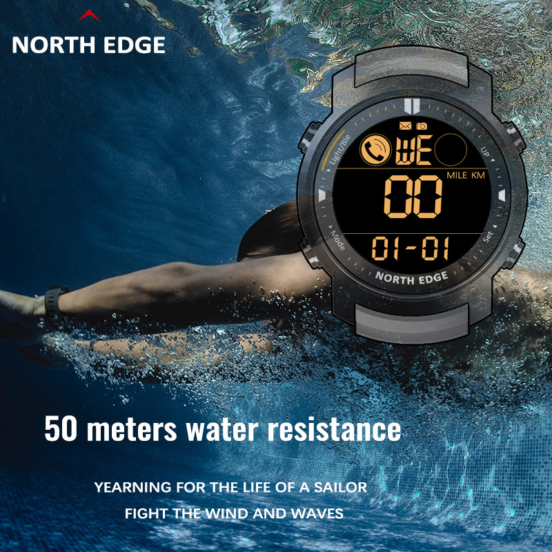 NORTH EDGE Smart Watch Men Hea - Smartwatch Running Watches For Men ulasan dan harga