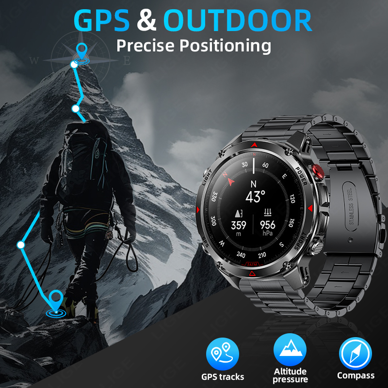 LIGE New Professional GPS Spor - Smartwatch Running Watches For Men ulasan dan harga