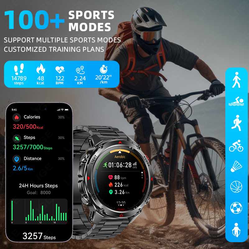 LIGE New Professional GPS Spor - Smartwatch Running Watches For Men ulasan dan harga