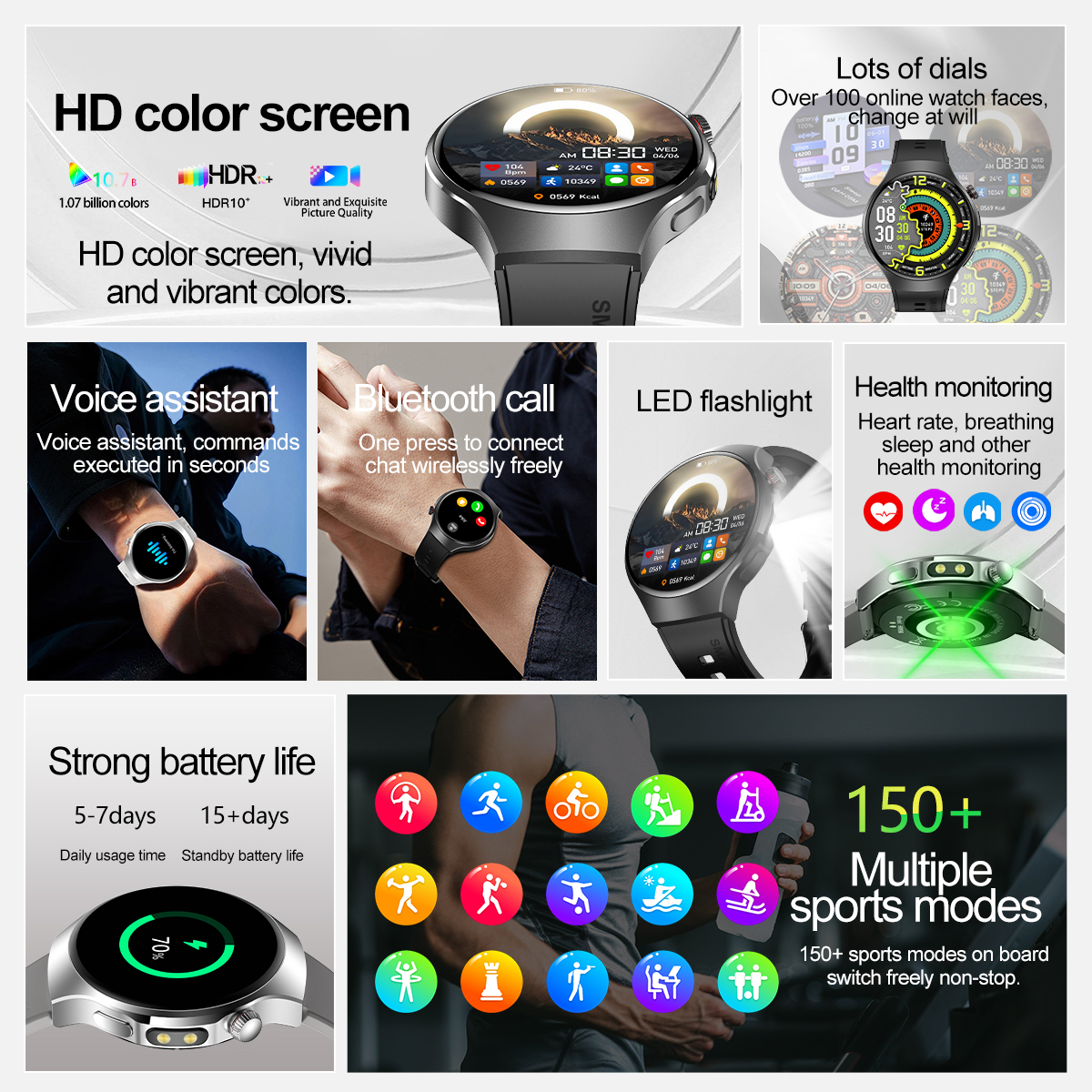 2025 New Outdoor Sports Smart  - Smartwatch Running Watches For Men ulasan dan harga