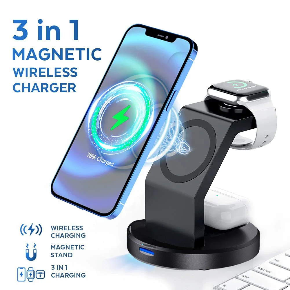 3 In 1 Magnetic Wireless Charg - Iwatch Smartwatch ulasan dan harga