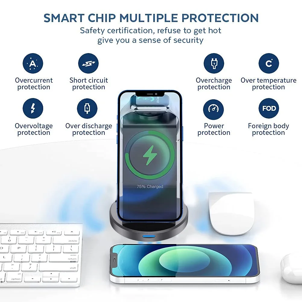 3 In 1 Magnetic Wireless Charg - Iwatch Smartwatch ulasan dan harga