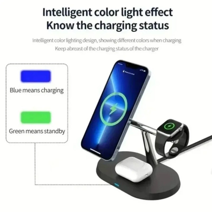 15W Magnetic 3-in-1 Wireless C - Iwatch Smartwatch ulasan dan harga