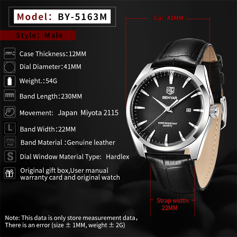 Benyar 5163 Top Brand Luxury M - Smartwatch Watches For Men Brands ulasan dan harga