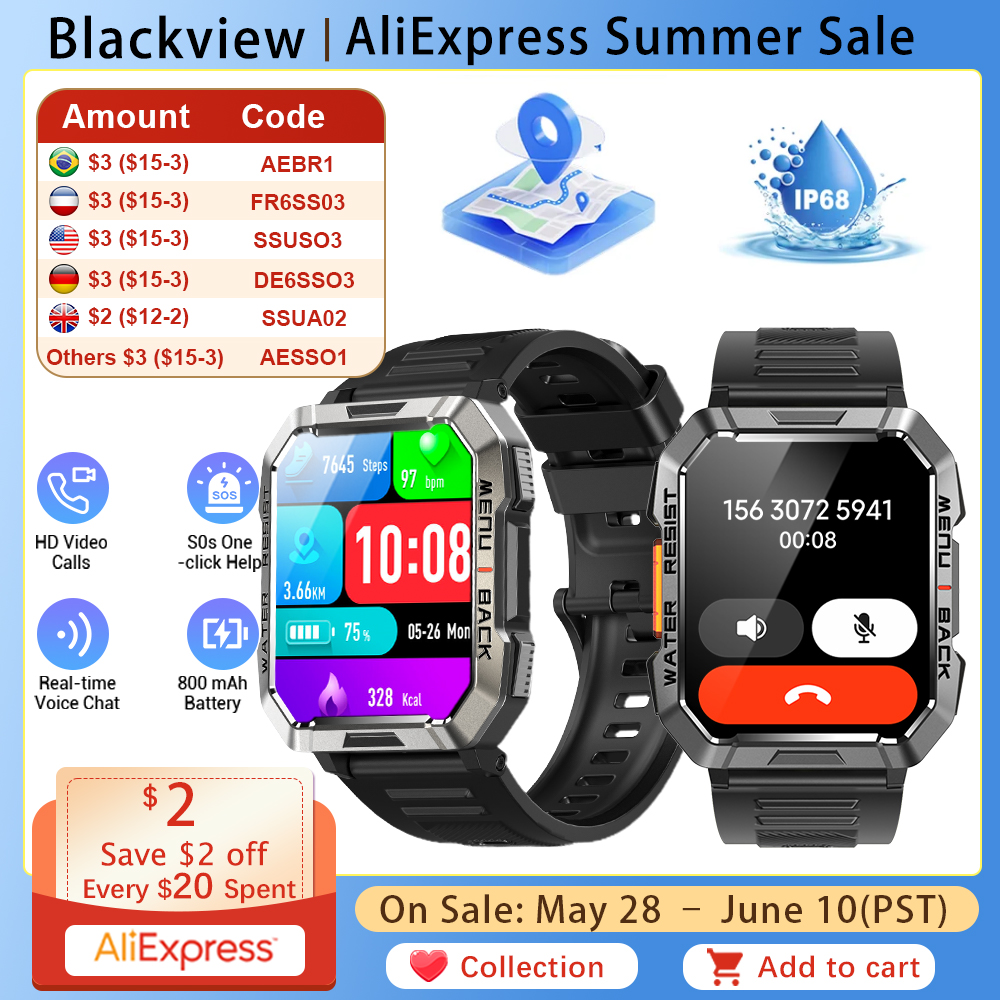 Blackview R60 Bluetooth Call S - Smartwatch Watches With Bluetooth ulasan dan harga