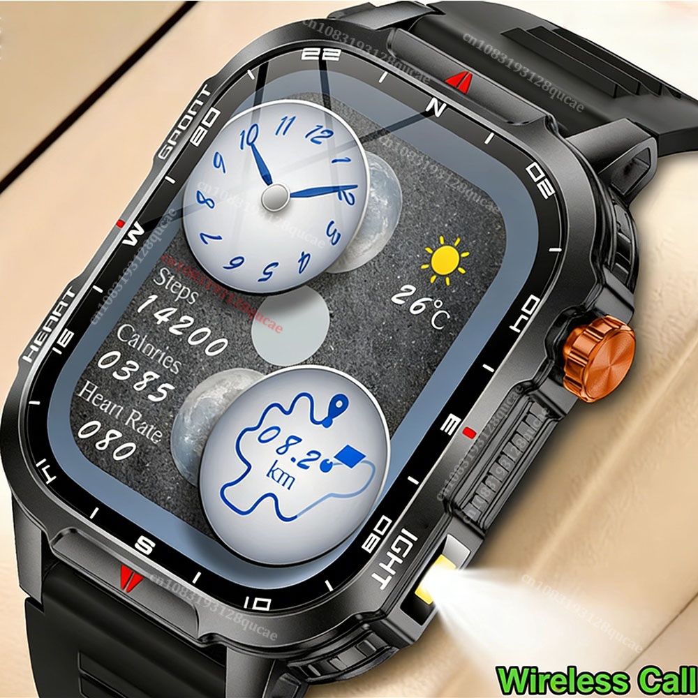 2026 Rugged Military Smart Wat - Smartwatch Rugged Watches For Men ulasan dan harga