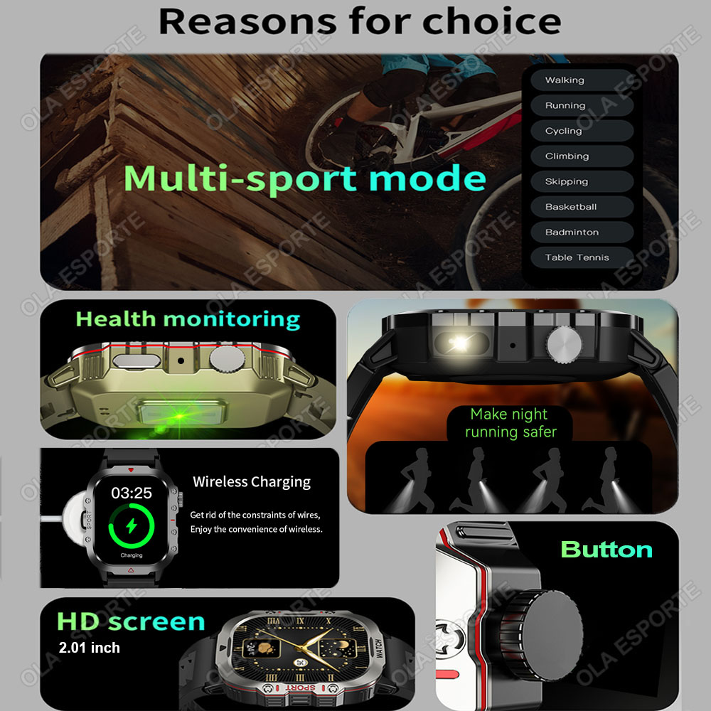 2026 Rugged Military Smart Wat - Smartwatch Rugged Watches For Men ulasan dan harga