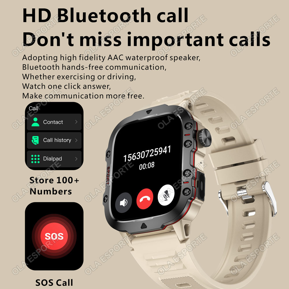 2026 Rugged Military Smart Wat - Smartwatch Rugged Watches For Men ulasan dan harga