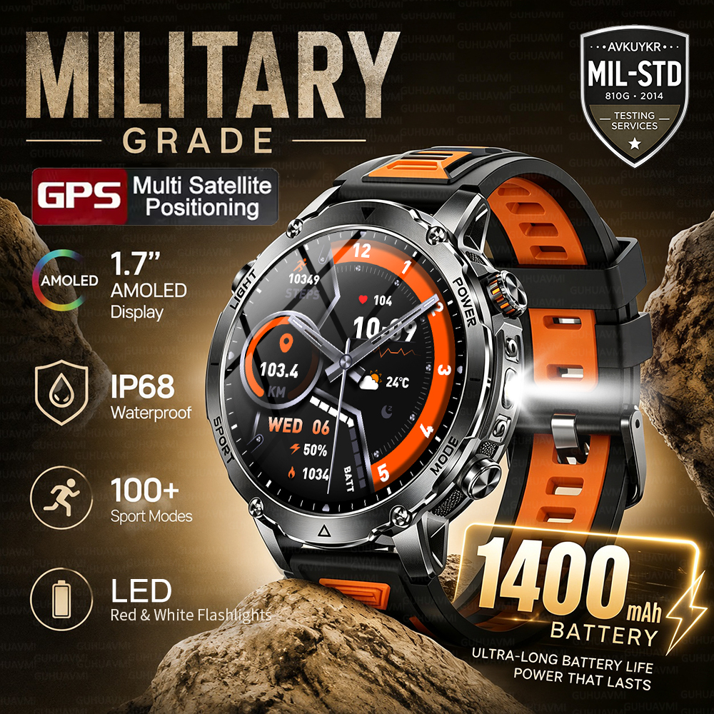 2026 New GPS Tracker 1400mAh S - Smartwatch Rugged Watches For Men ulasan dan harga