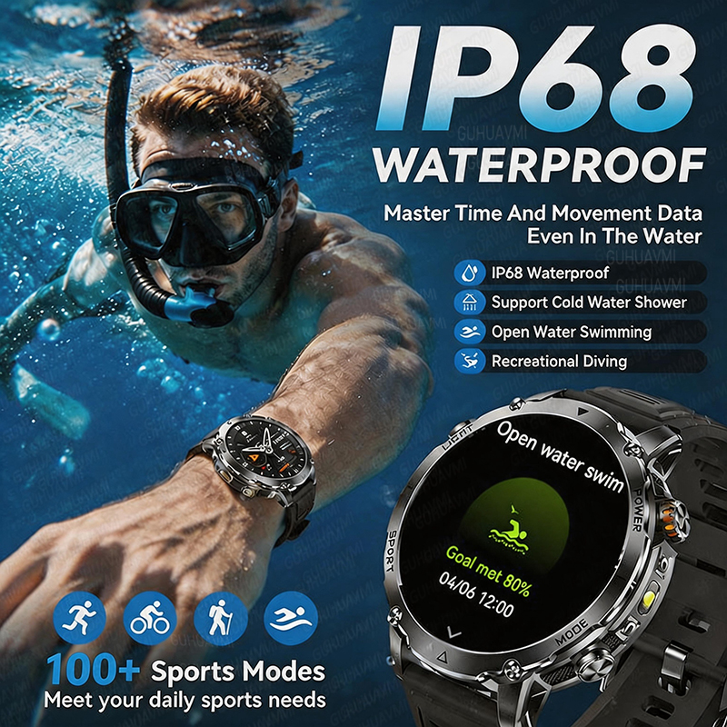 2026 New GPS Tracker 1400mAh S - Smartwatch Rugged Watches For Men ulasan dan harga