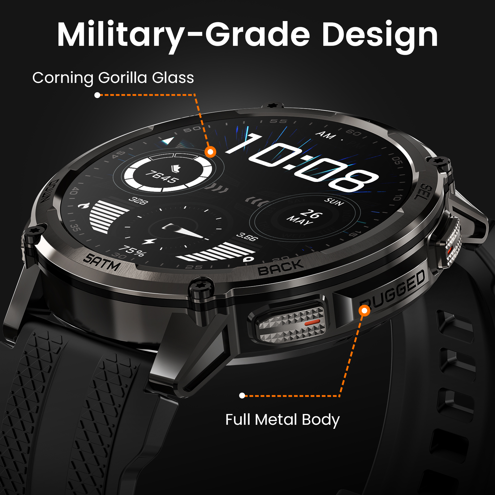 KOSPET TANK T4C Smartwatch Men - Smartwatch Rugged Watches For Men ulasan dan harga
