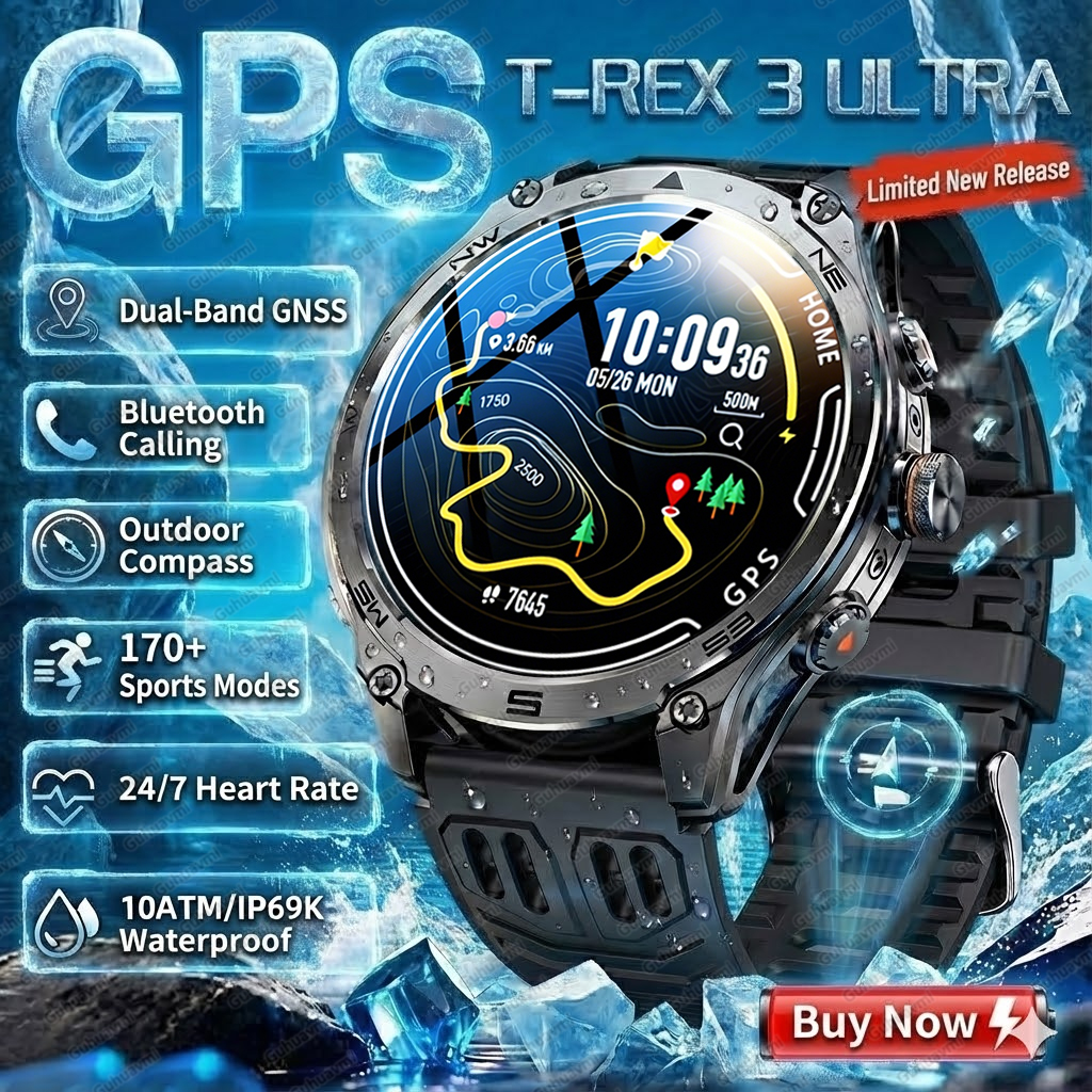 T-Rex 3 Military Grade 1000mAh - Smartwatch Rugged Watches For Men ulasan dan harga