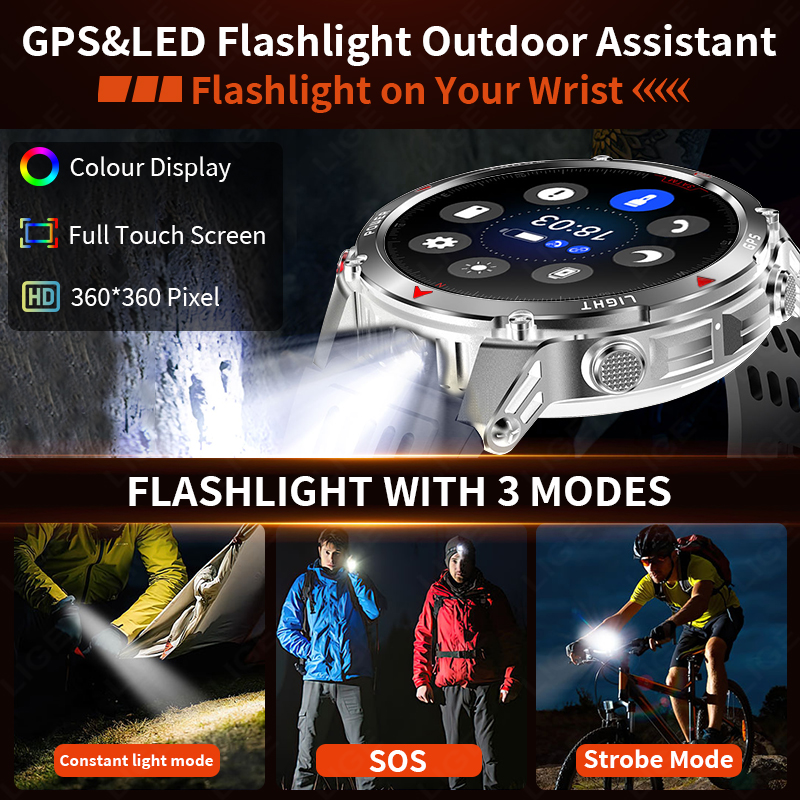 LIGE Rugged GPS Track Smart Wa - Smartwatch Watches With Bluetooth ulasan dan harga