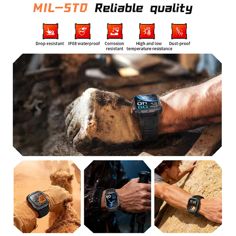 2026 Rugged 1200mAh big Batter - Smartwatch Rugged Watches For Men ulasan dan harga
