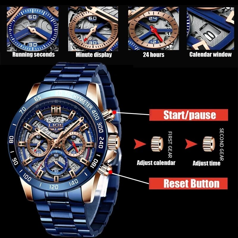 LIGE 2024 New Men Watch Top Br - Smartwatch Watches For Men Brands ulasan dan harga