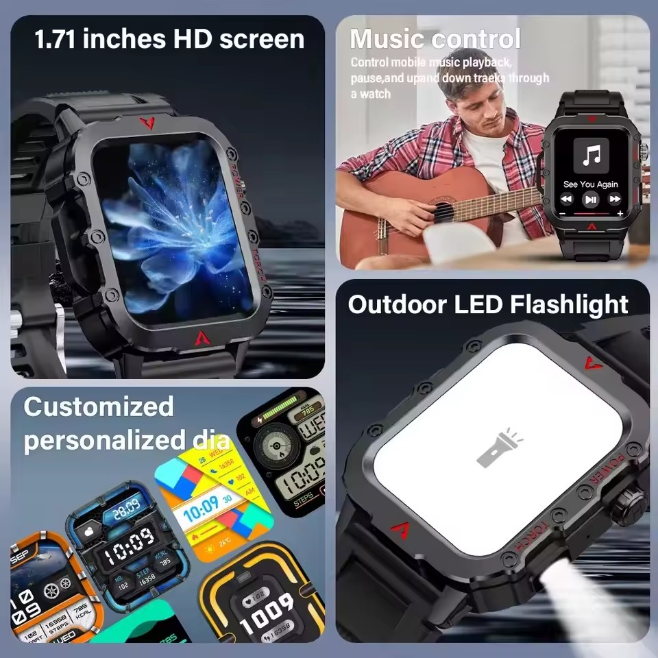 New Rugged Military GPS Track  - Smartwatch Rugged Watches For Men ulasan dan harga