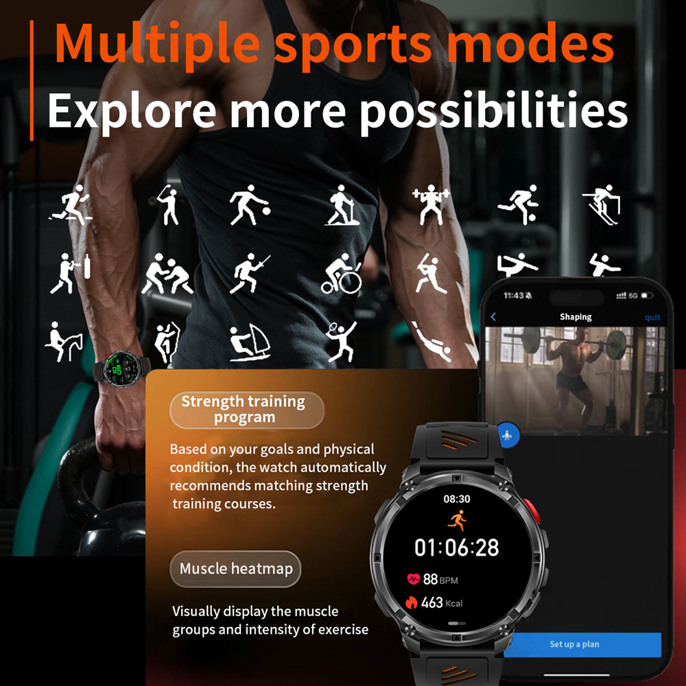 2026 New T-Rex3 Pro 1100mAh Ba - Smartwatch Running Watches For Men ulasan dan harga