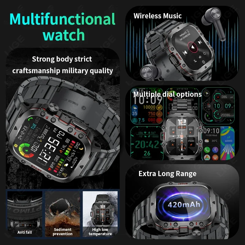 LIGE Outdoor Men's Sports Smar - Smartwatch Sports Watches For Women ulasan dan harga