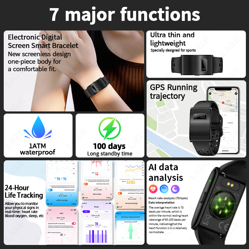 LIGE New Men's Digital Smart W - Smartwatch Running Watches For Men ulasan dan harga