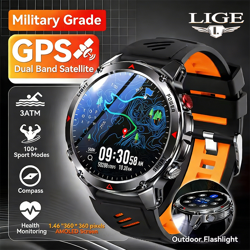 LIGE New Professional GPS Spor - Smartwatch Running Watches For Men ulasan dan harga