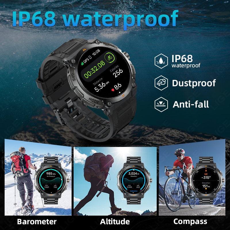 LIGE New Professional GPS Spor - Smartwatch Running Watches For Men ulasan dan harga