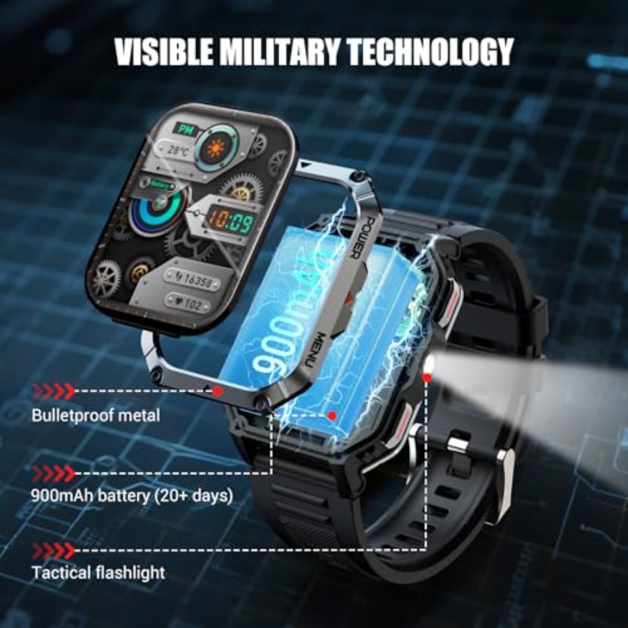 Military Tactical Smart Watche - Smartwatch Rugged Watches For Men ulasan dan harga